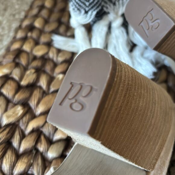 Paul Green Savannah Pump Tan Suede Peep Toe Block Heel Size 7,5 - Picture 10 of 15